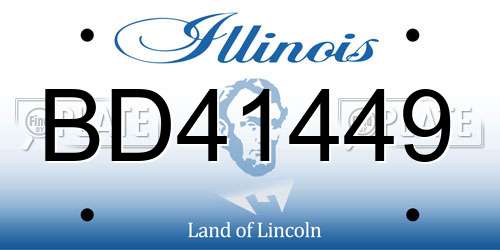 BD41449 Illinois License Plate