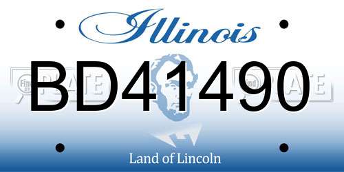 BD41490 Illinois License Plate
