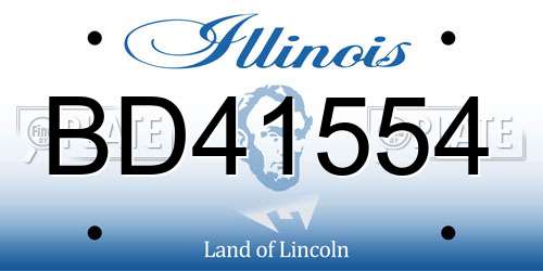 BD41554 Illinois License Plate