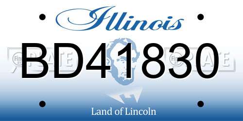 BD41830 Illinois License Plate