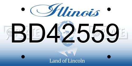 BD42559 Illinois License Plate