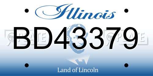BD43379 Illinois License Plate
