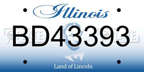 BD43393 Illinois License Plate