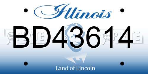 BD43614 Illinois License Plate