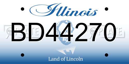 BD44270 Illinois License Plate