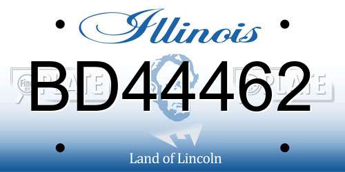 BD44462 Illinois License Plate