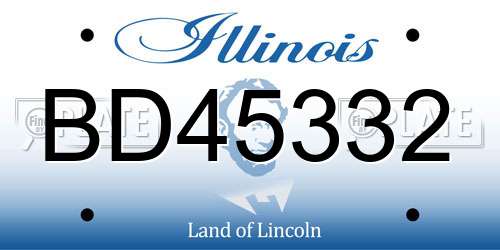 BD45332 Illinois License Plate