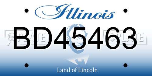 BD45463 Illinois License Plate