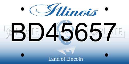 BD45657 Illinois License Plate