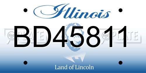 BD45811 Illinois License Plate