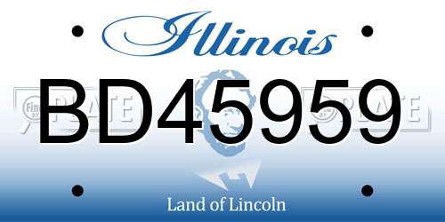 BD45959 Illinois License Plate