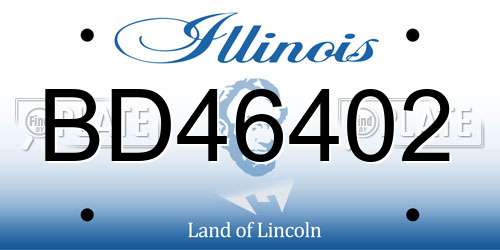 BD46402 Illinois License Plate