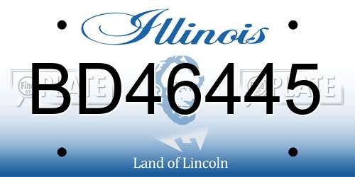 BD46445 Illinois License Plate