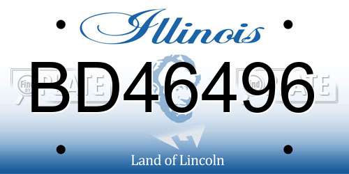 BD46496 Illinois License Plate