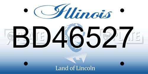 BD46527 Illinois License Plate