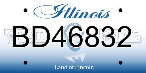 BD46832 Illinois License Plate