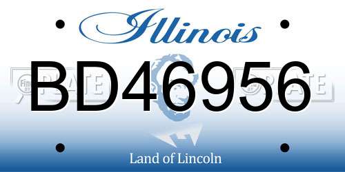 BD46956 Illinois License Plate