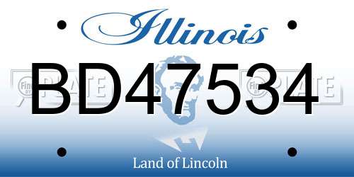 BD47534 Illinois License Plate