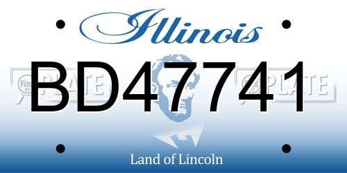 BD47741 Illinois License Plate