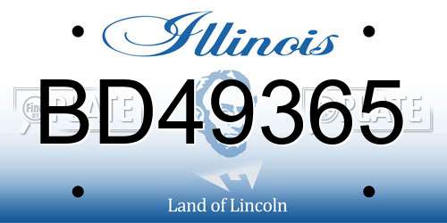 BD49365 Illinois License Plate