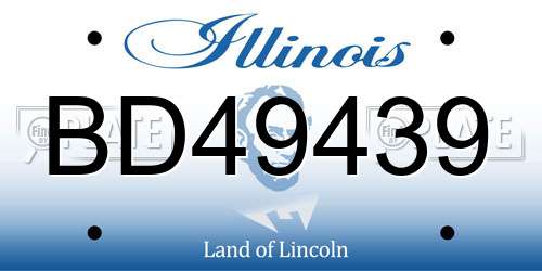 BD49439 Illinois License Plate