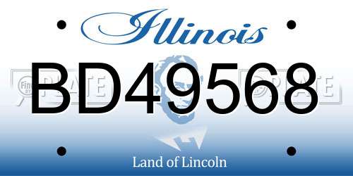 BD49568 Illinois License Plate