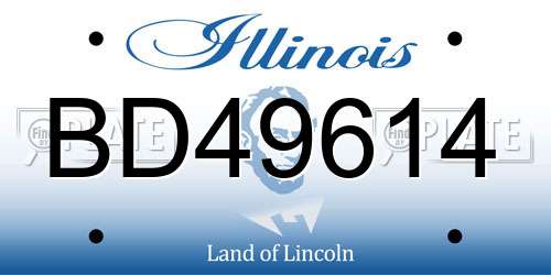BD49614 Illinois License Plate