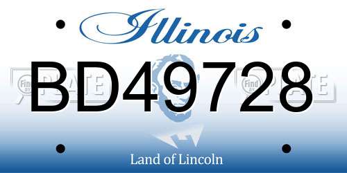 BD49728 Illinois License Plate