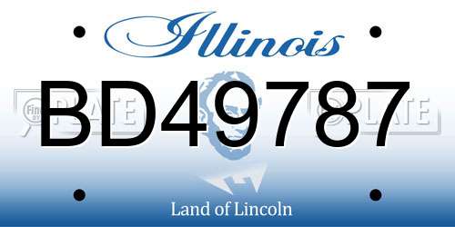 BD49787 Illinois License Plate