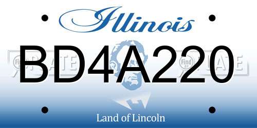 BD4A220 Illinois License Plate