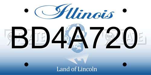 BD4A720 Illinois License Plate