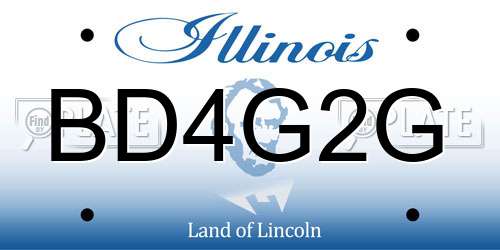 BD4G2G Illinois License Plate