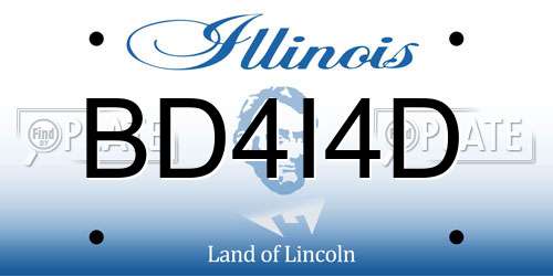 BD4I4D Illinois License Plate