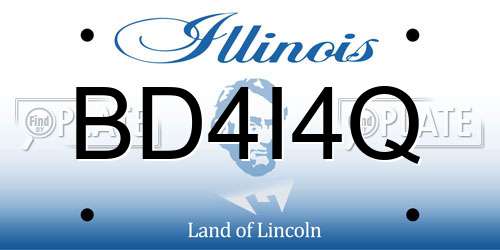 BD4I4Q Illinois License Plate
