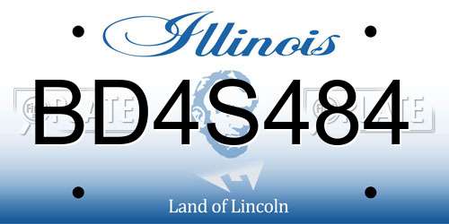 BD4S484 Illinois License Plate