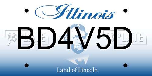 BD4V5D Illinois License Plate