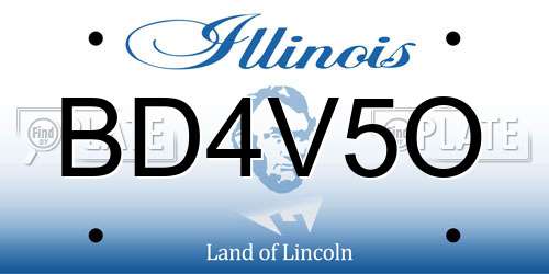 BD4V5O Illinois License Plate