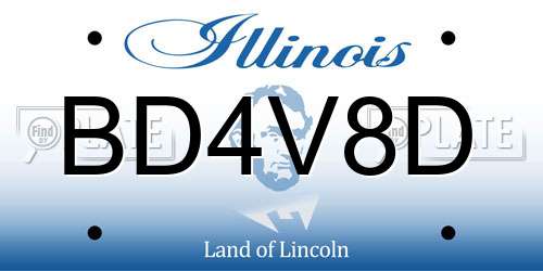 BD4V8D Illinois License Plate