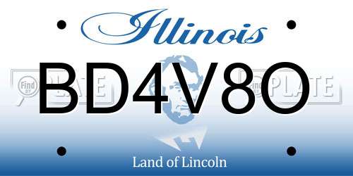BD4V8O Illinois License Plate