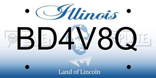 BD4V8Q Illinois License Plate