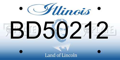 BD50212 Illinois License Plate