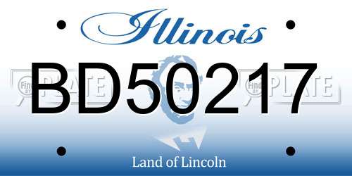 BD50217 Illinois License Plate