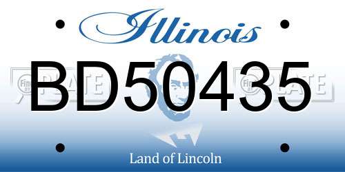 BD50435 Illinois License Plate