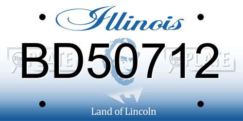 BD50712 Illinois License Plate
