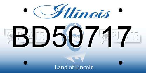 BD50717 Illinois License Plate