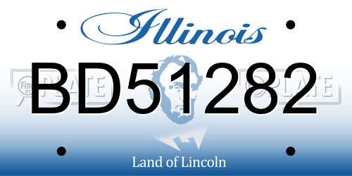 BD51282 Illinois License Plate