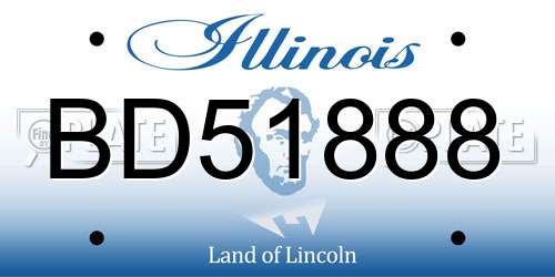 BD51888 Illinois License Plate