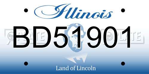 BD51901 Illinois License Plate