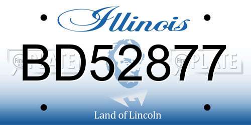 BD52877 Illinois License Plate