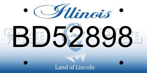 BD52898 Illinois License Plate